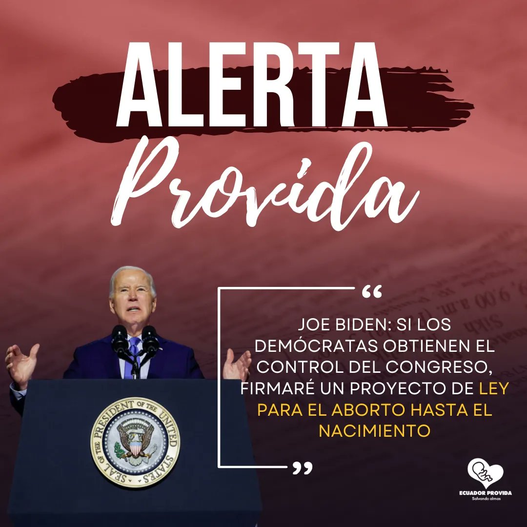 EcuadorProvida's tweet image. 🚨Alerta #PROVIDA 🚨

El pasado martes, el presidente realizó fuertes declaraciones a favor del aborto. Para el mandatario más de 65,5 millones de bebés muertos no basta si no que hay que seguir con planes para ampliar los abortos.