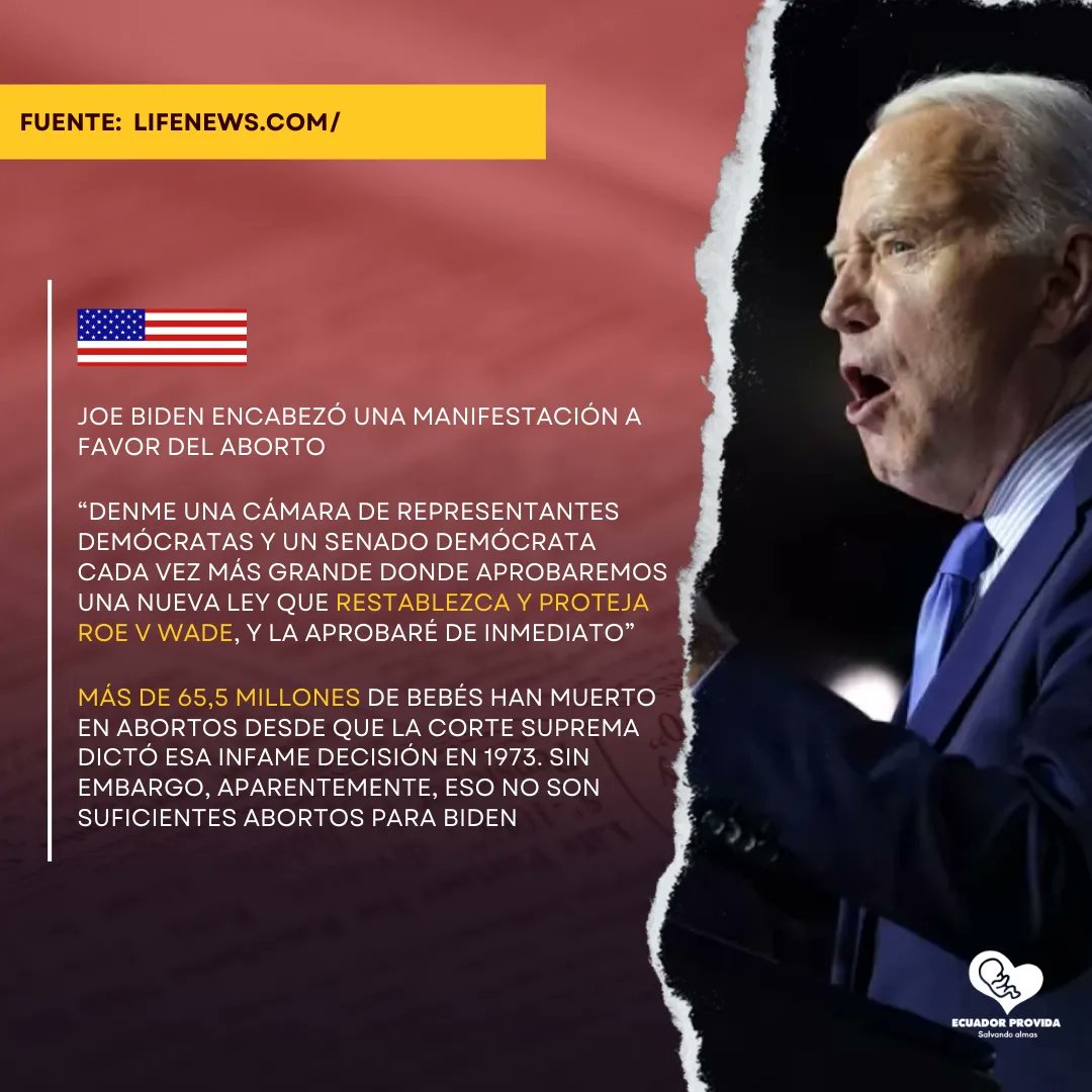 EcuadorProvida's tweet image. 🚨Alerta #PROVIDA 🚨

El pasado martes, el presidente realizó fuertes declaraciones a favor del aborto. Para el mandatario más de 65,5 millones de bebés muertos no basta si no que hay que seguir con planes para ampliar los abortos.