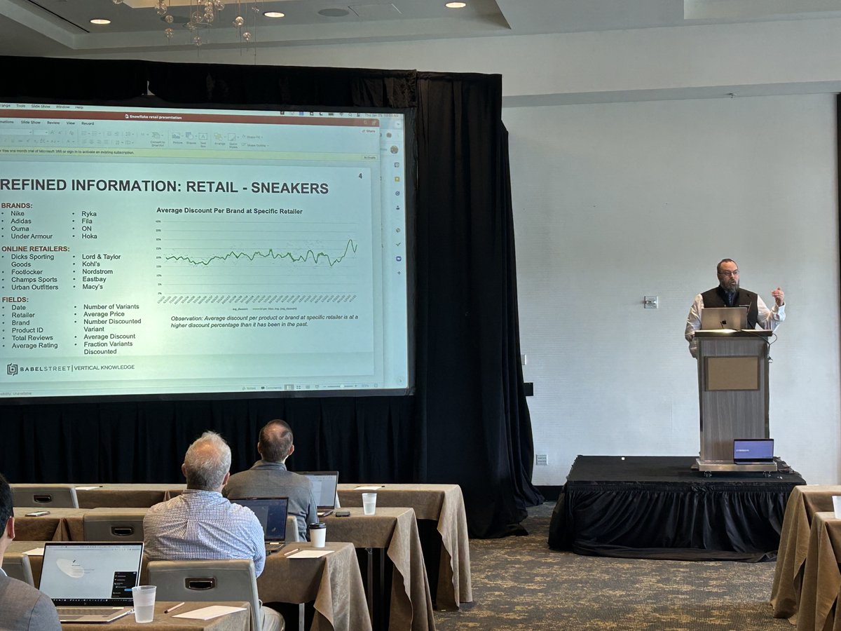 VK_Data's tweet image. Today at @battlefinmiami, @rgaisford  teamed up with @CybersynInc  to talk about how they were able to combine VK's Refined data from the @SnowflakeDB  Marketplace with additional data sets to improve the accuracy of their data model. #battlefin #discoverydaymiami  #datamodels