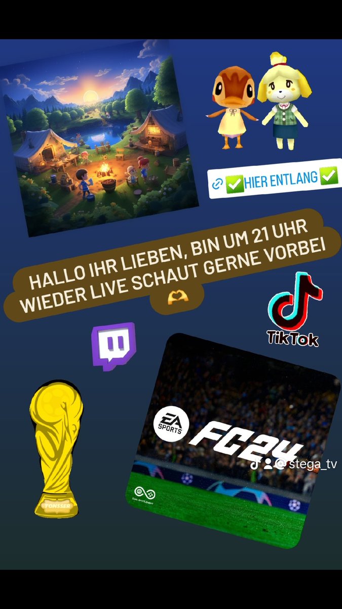 STEGA_TV's tweet photo. Um 21 Uhr Live auf TikTok/Twitch #twitch #twitchstreamer #TwitchStreamers #twitchstream #TikTok #TikTokviral #FC24 #AnimalCrossing #nerd #gamer #gamergirl #noob #Nintendo https://t.co/KNTPVnHXlA