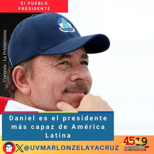 La encuesta lo demuestra, es el presidente más capaz 
#SomosUNAN #13DeJulio
#TropaSandinista
#4519LaPatriaLaRevolución
