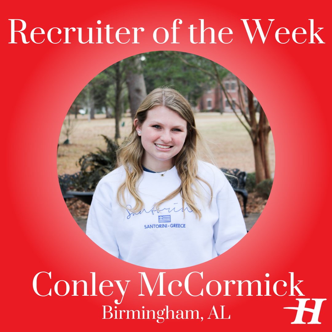 Congratulations to the Student Recruiter of the Week, Conley McCormick! 

Stay tuned for next week's Recruiter of the Week! 
#HAWKEM Conley!❤️ 🦅 🤙🏼