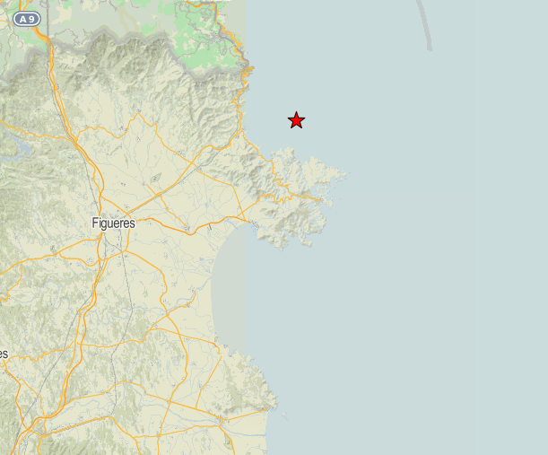 S'ha enregistrat un sisme d'intensitat 2.4 amb epicentre a la costa de l'Alt Empordà. S'ha percebut lleugerament a la zona de Roses, Llançà i Port de la Selva. El telèfon d'emergències 112 ha rebut 4 trucades.
#ProteccióCivil @ICGCAT