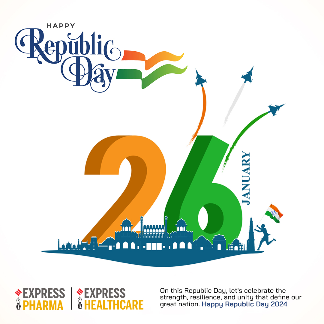 ExpHealthcare's tweet image. On this #RepublicDay, let's celebrate the strength, resilience, and unity that define our great nation. #ExpressHealthcare and #ExpressPharma wishes you and your family, a #HappyRepublicDay 2024! #26January #26January2024