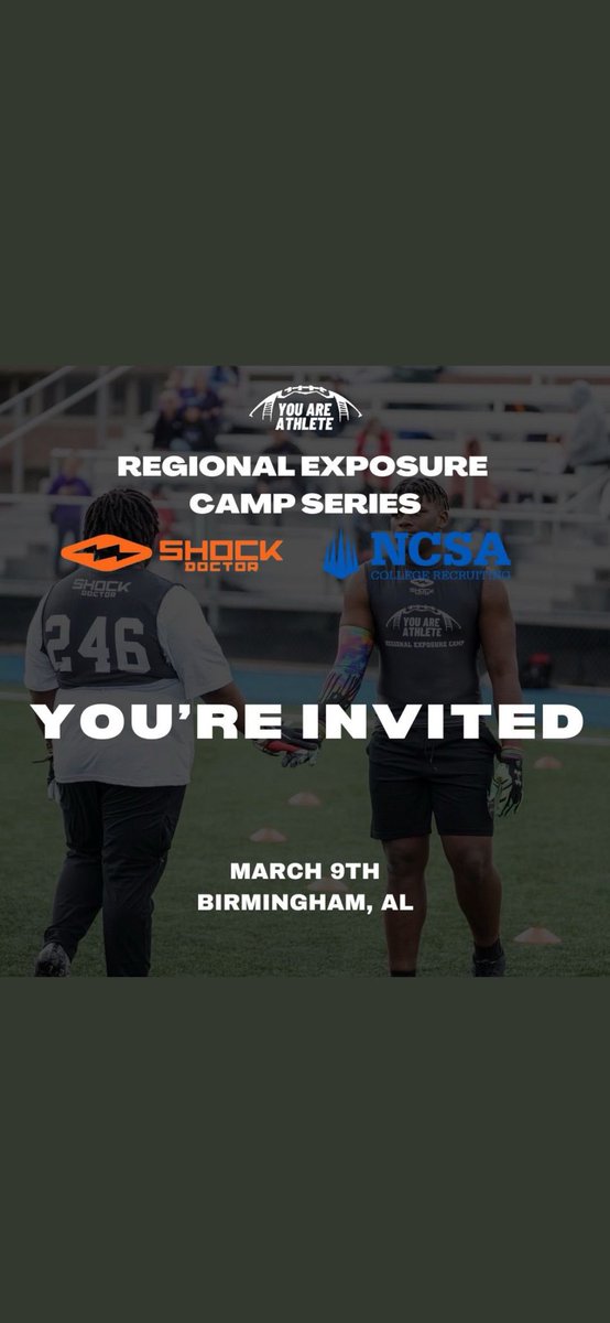 tt_goodin75's tweet photo. Thank you for the Invite! @youareathlete @ShockDoctor @JoshHallYAA @ncsa @AL7AFootball @PrattvilleFB @CoachJBWallace https://t.co/BQqI9r6SF9
