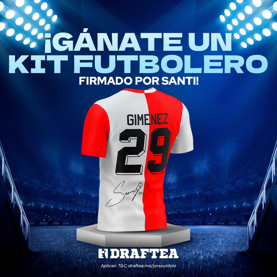 Santgimenez_'s tweet photo. ¡Gánate un kit futbolero que incluye mi jersey firmado!  Sigue a mis amigos de @draftea_mexico y sigue los pasos de la imagen. ¡Mucha suerte! https://t.co/RMoPZfSYZw