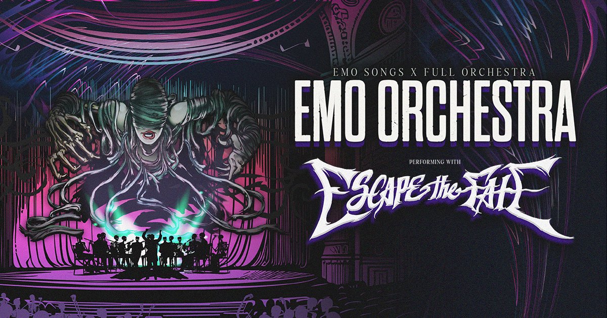 The Parker (@theparkerftl) on Twitter photo 🖤 Embrace the emo! <a href="/Emo_Orchestra/">Emo Orchestra</a> featuring <a href="/EscapeTheFate/">EscapeTheFate</a> will ignite the stage at The Parker on May 4. Let’s journey down memory lane together. Tickets are on sale now! 🖤🔥 🖤 Embrace the emo! <a href="/Emo_Orchestra/">Emo Orchestra</a> featuring <a href="/EscapeTheFate/">EscapeTheFate</a> will ignite the stage at The Parker on May 4. Let’s journey down memory lane together. Tickets are on sale now! 🖤🔥