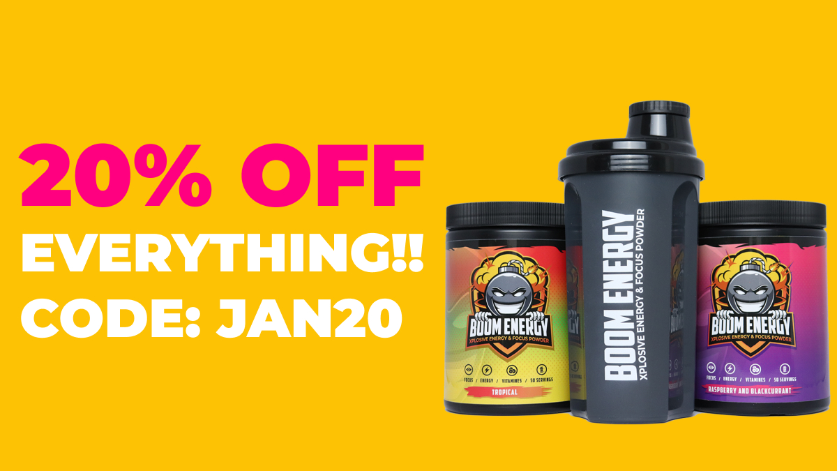 BoomEnergyNL's tweet image. 𝟮𝟬% 𝗸𝗼𝗿𝘁𝗶𝗻𝗴 𝗼𝗽 𝗮𝗹𝗹𝗲𝘀!  

Mis het niet! Pas eenvoudig de code 𝗷𝗮𝗻𝟮𝟬 toe bij het afrekenen.  

#korting #gamingenergy #twitch #streamer #sale #preworkout #fitness #energydrink