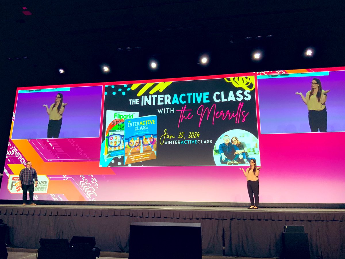 mrshillteaches's tweet image. Look who’s on the big stage?! Let’s goooooo @themerrillsedu Can’t wait to learn from them! #FETC #megasession