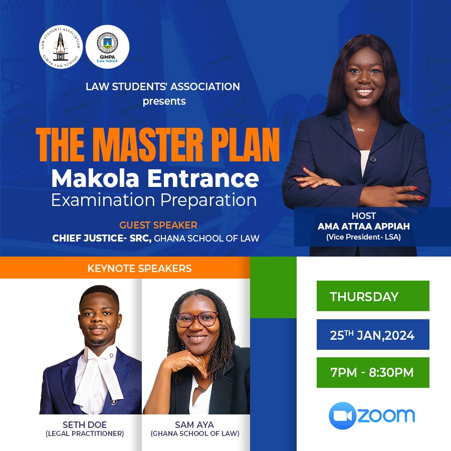Please join us for an insightful session tailored for final year law students who will be preparing for the Ghana School of Law entrance exam this year. Dive into the intricacies of the exam, gain valuable tips and strategies that will enhance your success rate.
#LSA2024
#LawS