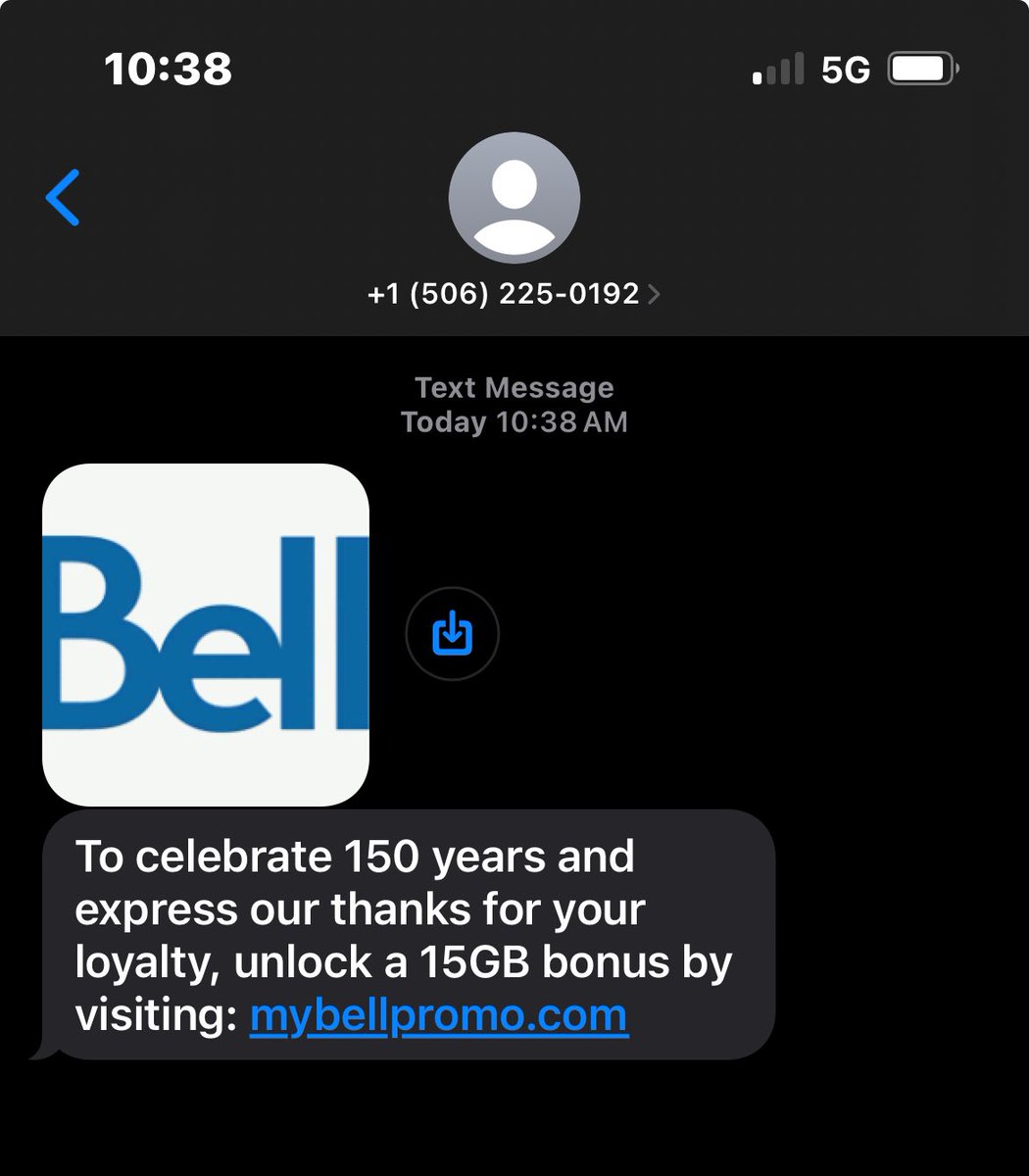 Scam Alert 🚨 
While Bell is my employer, they are not my cell phone provider. Never click! Scam ‼️