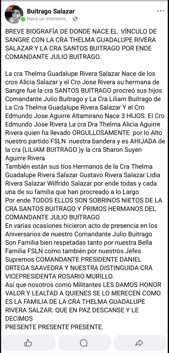 JulioCmte's tweet photo. 4to día NUEVE DÍAS  7PM DE LA CRA MILITANTE SOBRINA NIETA DE LA CRA SANTOS BUITRAGO THELMA GUADALUPE RIVERA SALAZAR https://t.co/VHuhnbwkt8