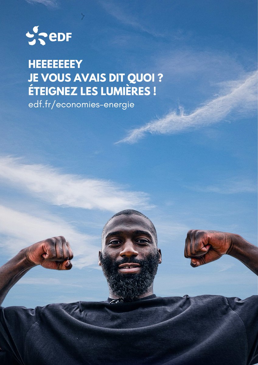 AdamBenque's tweet photo. Après la dernière vidéo de @CedricDoumbe, j'ai fait un rêve où il devient ambassadeur des économies d'énergie pour @EDFofficiel, parce qu'il adore éteindre les lumières.

#doumbe #PFLPARIS 

PS : c'est une campagne fictive. https://t.co/8b8o3d8UEE