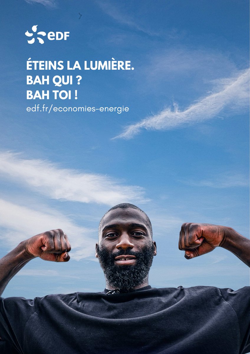 AdamBenque's tweet photo. Après la dernière vidéo de @CedricDoumbe, j'ai fait un rêve où il devient ambassadeur des économies d'énergie pour @EDFofficiel, parce qu'il adore éteindre les lumières.

#doumbe #PFLPARIS 

PS : c'est une campagne fictive. https://t.co/8b8o3d8UEE