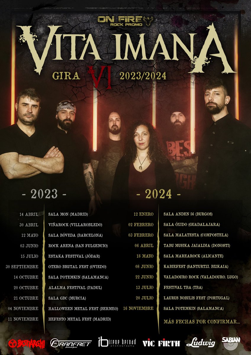 Cartel actualizado con todas las fechas confirmadas por el momento de este 2024.

Más fechas próximamente.

🔥🔥🔥🔥

#VITAIMANA #VI <a href="/OnFireRockPromo/">ON FIRE</a>