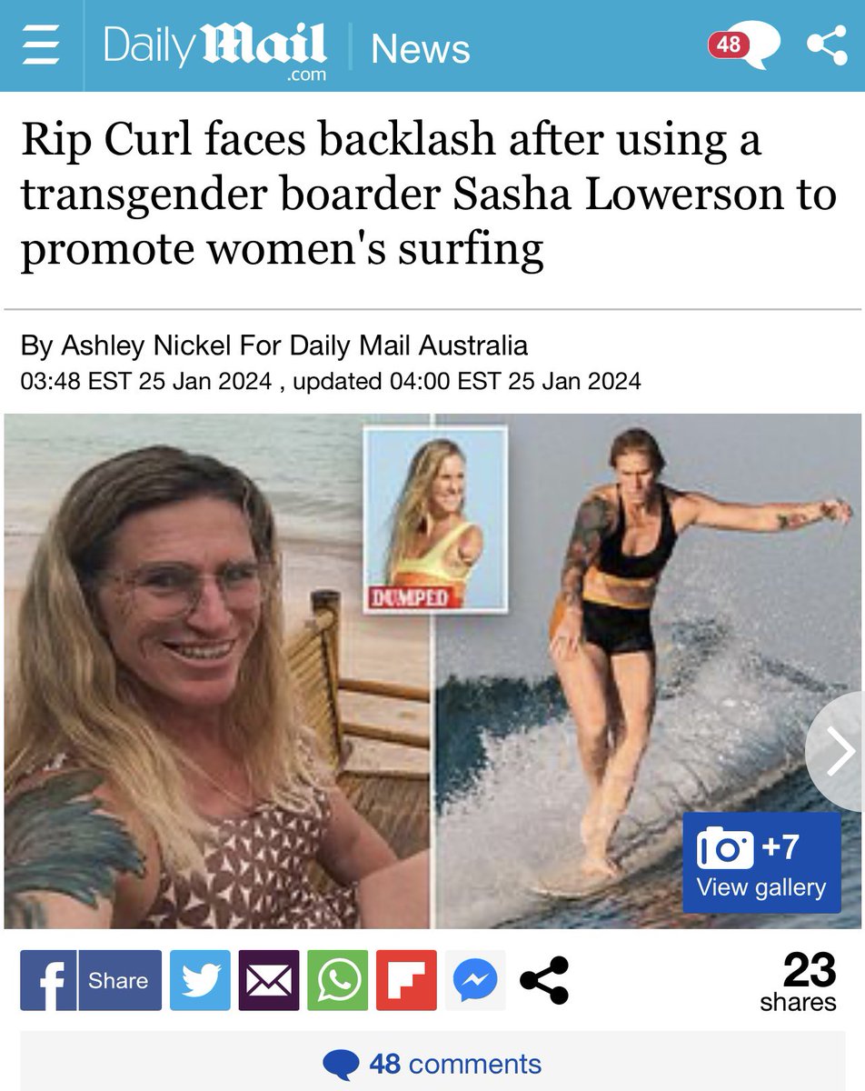 You mean to tell me <a href="/ripcurl/">Rip Curl</a> dropped Bethany Hamilton for opposing men surfing in the women's league then picked up male surfer who surfs in the women's league as a women's ambassador? 

Crazzzzyyy 🤯🤯🤯