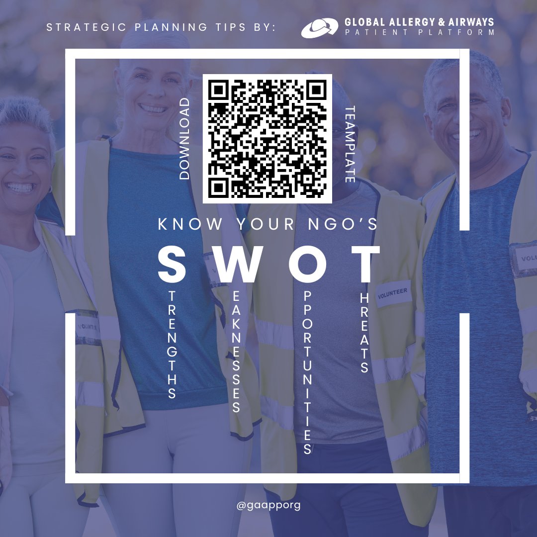 gaapporg's tweet image. 🔍Chart a successful plan for your NGO this January! 🌟

Get to know your Strengths, Weaknesses, Opportunities, and Threats with our SWOT analysis template.
Download it by scanning the QR code.

#NGOStrategy #SWOTAnalysis #NonprofitSuccess #StrategicPlanning #GAAPP