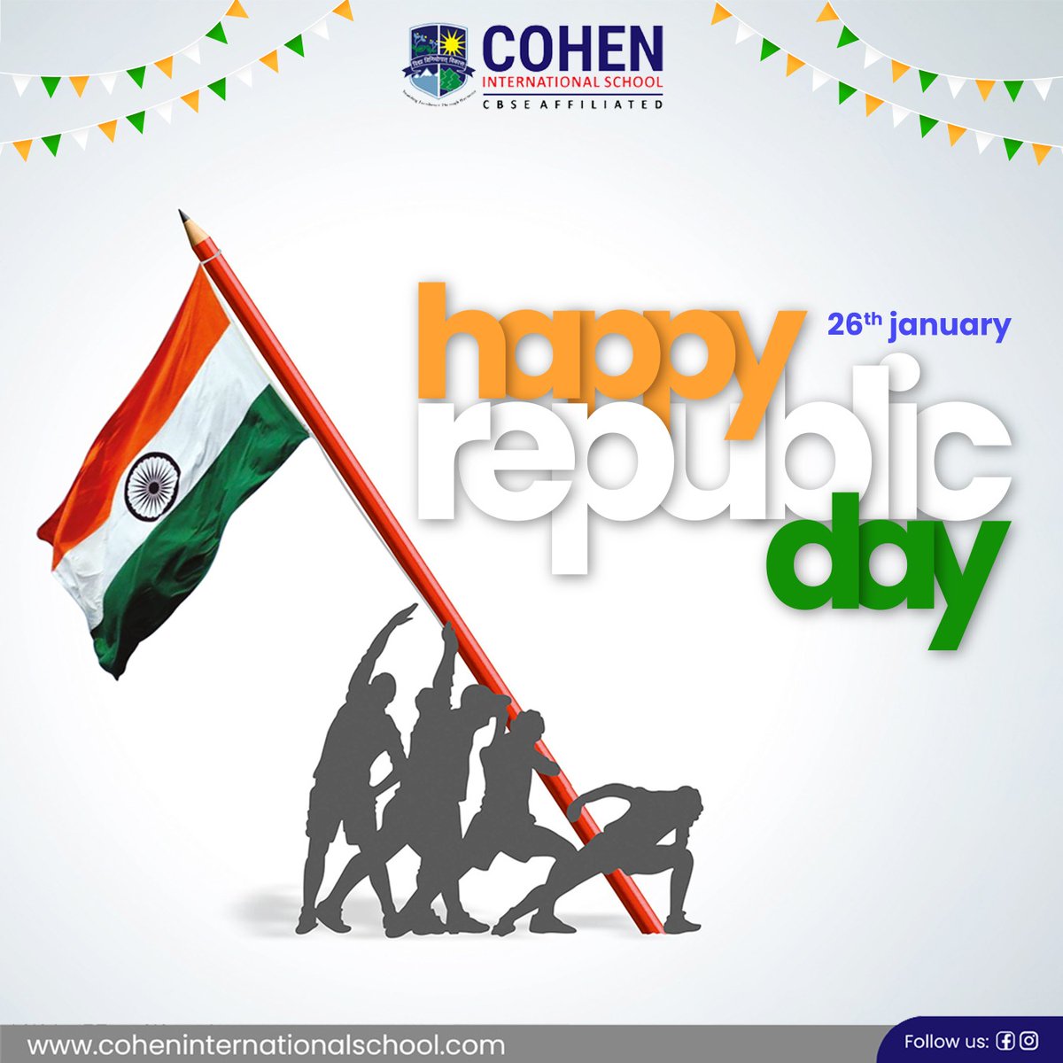 As we raise the flag high, let's pledge to contribute towards a progressive and harmonious India. Happy Republic Day! 🚀 

#RepublicDay2024 #IndianPride #ProgressiveIndia #RepublicDayPledge #CohenInternationalSchool #Bhubaneswar