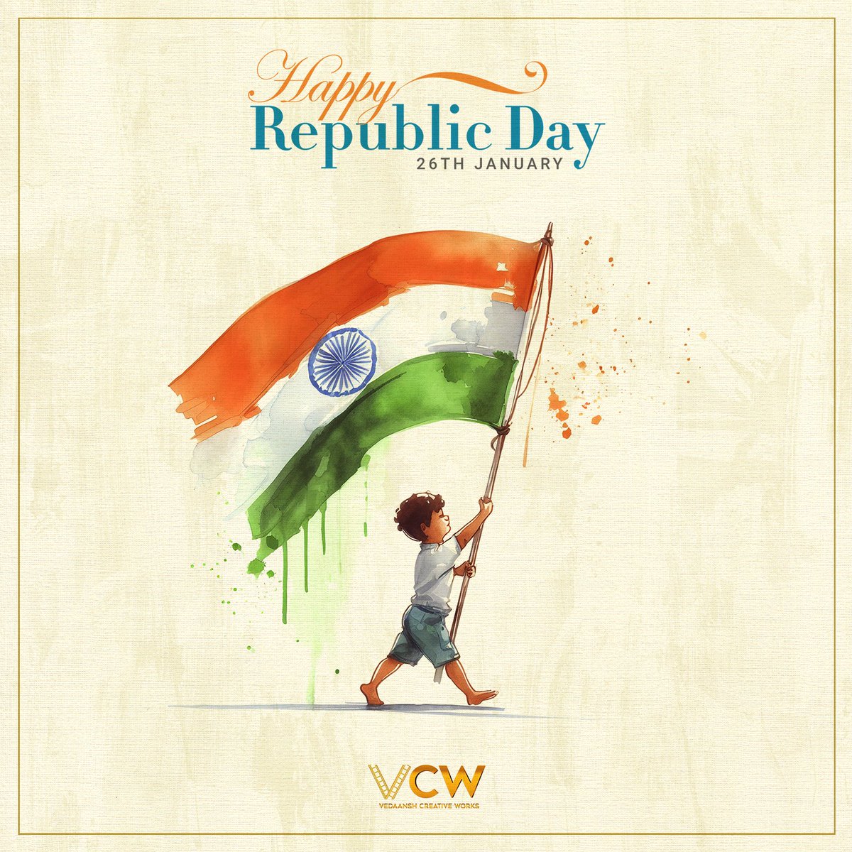 May the flag always wave high, symbolizing the strength, courage, and unity of our great nation. #HappyRepublicDay 🇮🇳