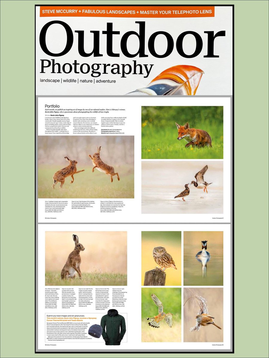 Congratulations to member Kevin Pigney who is featured in this months Outdoor Photography magazine 👏 @elystandard @SpottedInEly @OPOTY @BabylonArtsEly @WildlifeMag @NearbyWild #NaturePhotography #wildlifephotography #nature @BBCEarth @NatureUK @Britnatureguide @BWPAwards