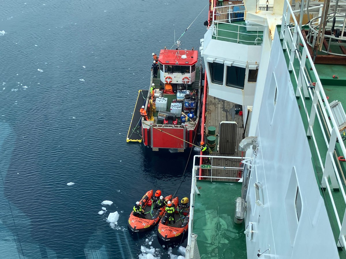 How do you get a team of scientists onto a remote,  somewhat inhospitable, island in Antarctica.  Put all their kit into Terror,  the Sir David Attenborough cargo tender,  and send it ashore to a suitable beach. In 40 days we will be back to collect them