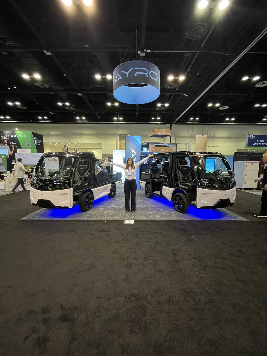 The PGA Show has started off with a bang — announcing the AYRO Valet! This premium people mover is a 6-seat low-speed electric vehicle (LSEV) built to transport your patrons, team, or visitors in style. ‌#AYROValet #LSEV #peoplemover #PGAShow