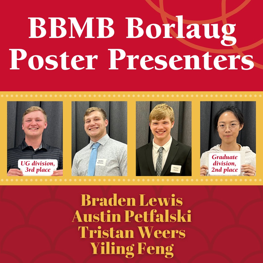 Throwback Thursday to October: 4 BBMB students presented at the 20th annual Borlaug Poster Competition. Congrats to Yiling and Braden on placing! See more: instagram.com/p/C2iJ0Byp0FR/…