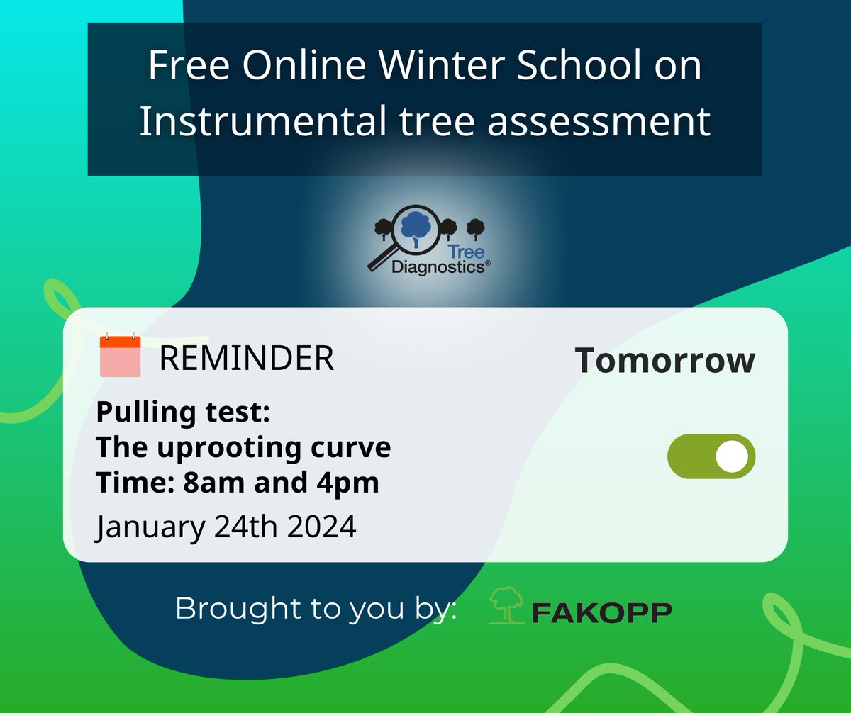 Here we go again! 🌲

Training starts at 8 am, and is repeated at 4 pm tomorrow! Be there - or be 🟩👀

#FakoppTraining #Training #OnlineWinterSchool #TreePulling #TreeDagnostics