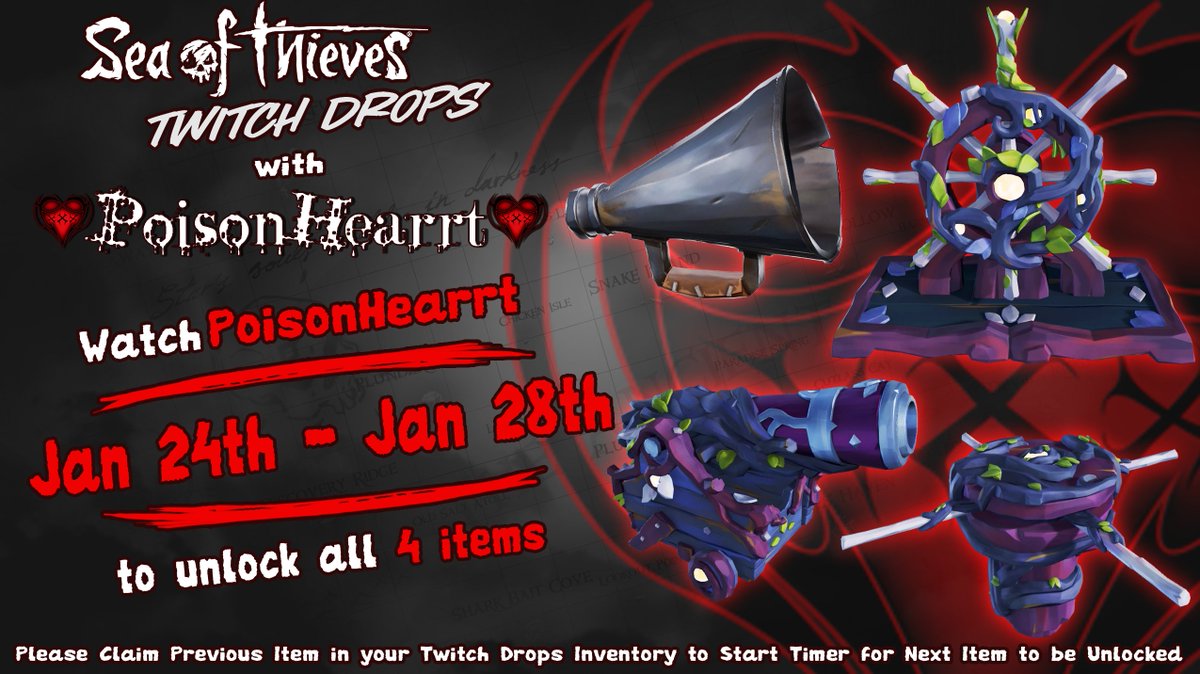 poisonedheart77's tweet photo. @Magick_Dream & I will start sailing at Noon PT @SeaOfThieves #SeaOfThievesDrops #PlunderPassGiveaway if we get enough people hanging out I will also do another #SerpentsLieSailsGiveaway #LevelGrind #GuildLove #DiscoveringAndEnjoying #Season11 #AlwaysBeAPirate https://t.co/r6yGnZxAQV