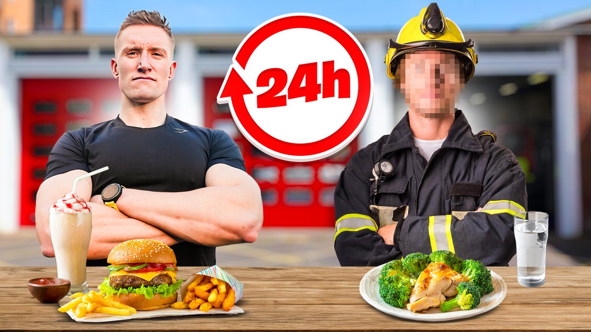 I Swapped Diets with a FIREMAN for 24 hours! youtu.be/zHXFsLeQlCY?si…