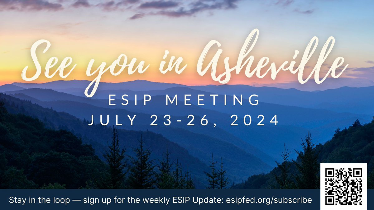 ESIPfed's tweet image. Our virtual ESIP Meeting last week was fantastic! Stay tuned via our newsletter for the session recordings &amp;amp; we will see you in Asheville this July. 

➡️ esipfed.org/subscribe

#EarthScienceData #DataEthics #EOchat #Geospatial