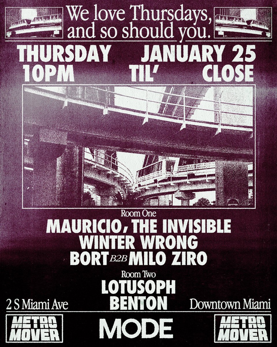 First edition of Metro Mover tonight. Free party at the new Downtown Miami location with two rooms for everyone. Early arrival highly encouraged.

ra.co/events/1814854