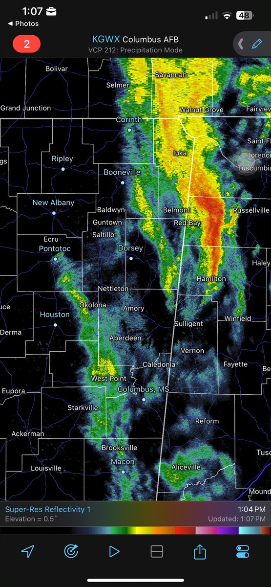 AlanMatthewWx's tweet photo. Current Radar ✅: Few heavy downpours  and some isolated thunder still ongoing in NE MS &amp; NW AL. https://t.co/a2D853A3k8