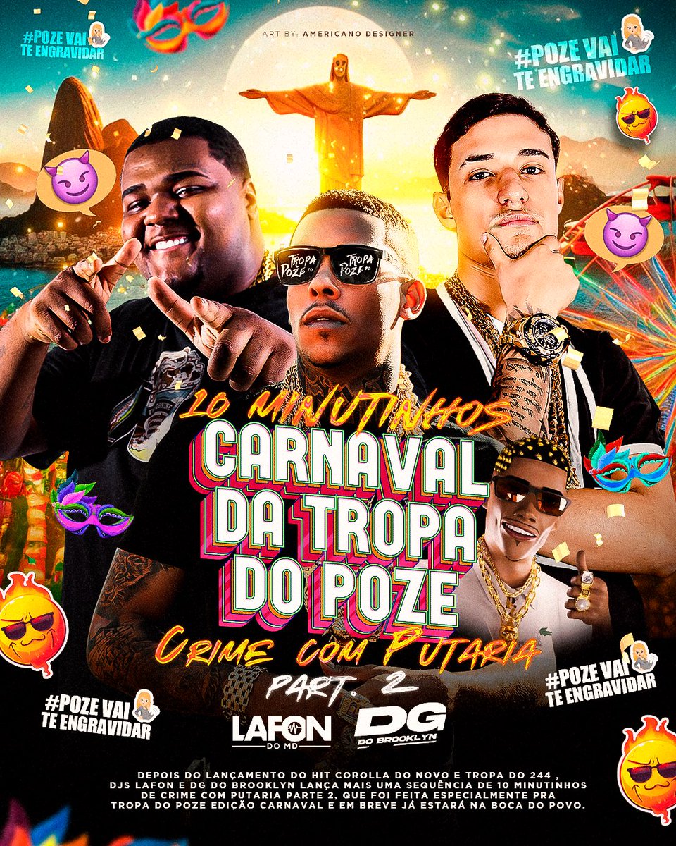 DIA 05/02 TEM 10 MINUTINHOS CRIME COM PUTARIA - PARTE 2 EDIÇÃO CARNAVAL 🤴🏾 PARA TROPA DO SABIO 🎊🤴🏾🧠

E NÃO PODIA FALTAR DG DO BROOKLYN NOVAMENTE 🔥🔥🔥🧠

RT RT RT RT TROPA 🫡🤴🏾🧠