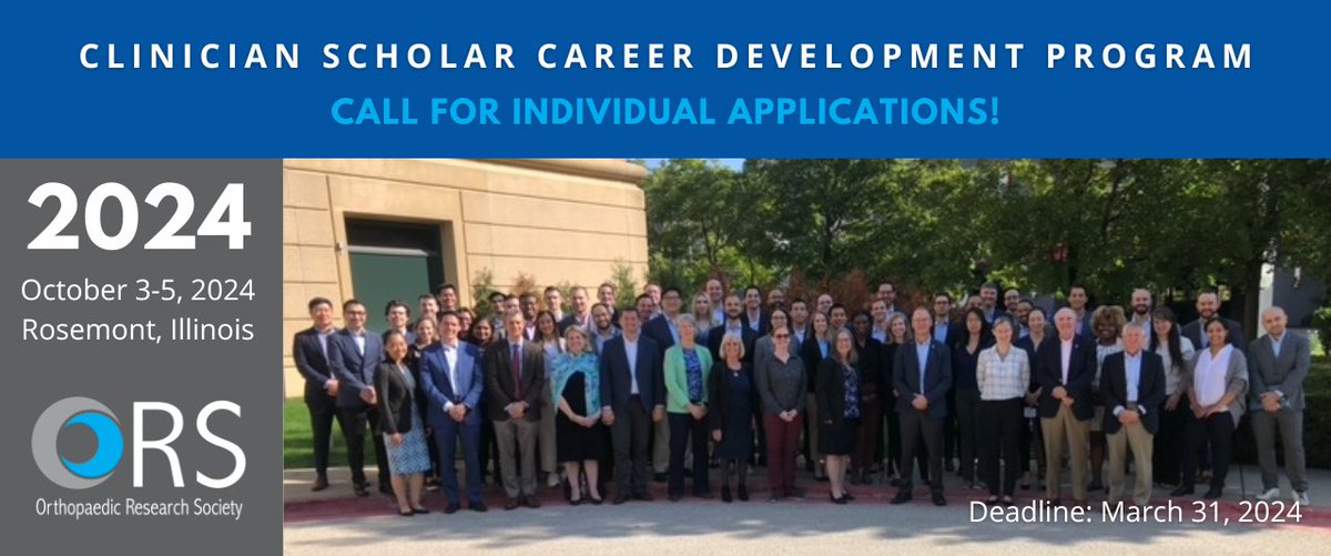 Join the 2024 Clinician Scholar Career Development Program in Rosemont, IL, Oct 3-5 – an annual two-day workshop for residents, surgeons, and junior faculty aspiring to be clinician scholars. The CSCDP seeks the best and the brightest, apply now: ors.org/cscdp/