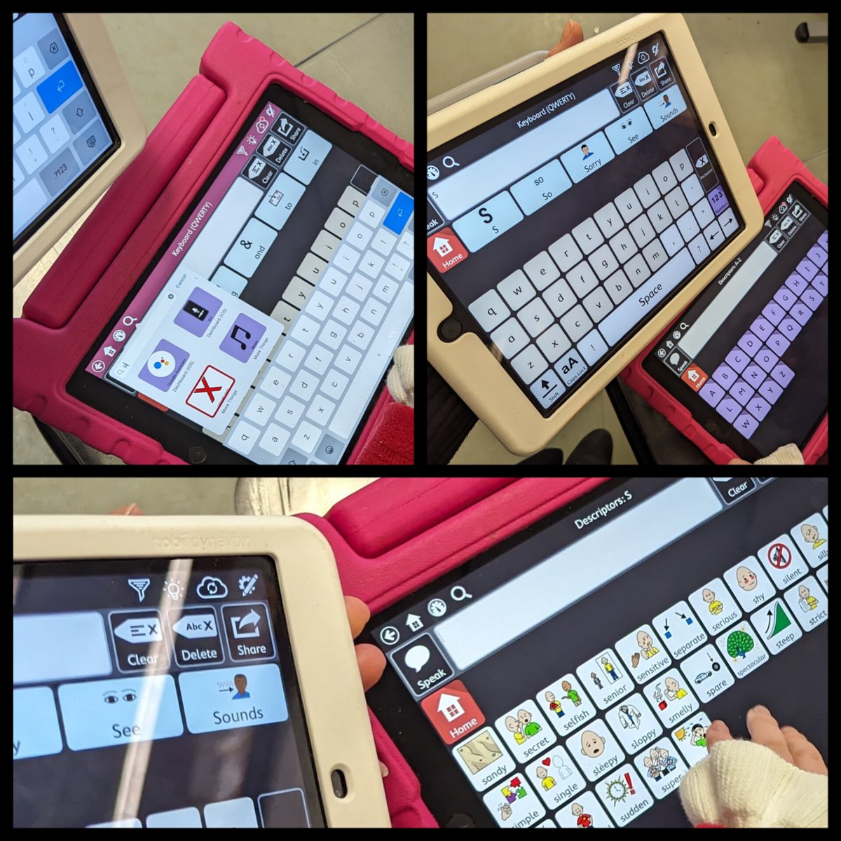 I was chatting with a student when one of her classmates was being funny and silly. We couldn't find 'silly' on our devices so it was the perfect opportunity to show different ways to search for a word. We searched, spelled and explored some new words. 
#AugComm #AAC #TDSnap