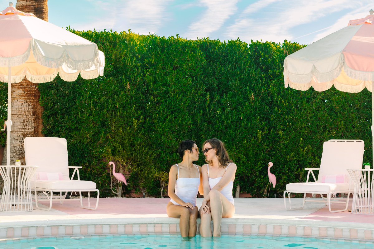 We went a week in NYC when temps were never above freezing. I also cannot stop thinking about this epic poolside engagement session at the @trixiemotel in the Palm Springs sunrise. Coincidence? Maybe…. 🏙️ 🥶 🌴 😎