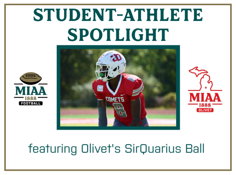 #D3MIAA Sports (@miaa1888) on Twitter photo β #D3MIAA Student-Athlete Spotlight β
"I wanted to break the system and be different ... I wanted to be the one to go off to school, get my degree, and try to change the world in different ways." - SirQuarius Ball, <a href="/OlivetAthletics/">The University of Olivet Athletics</a> π
WATCH -- miaa.org/x/8l97q
#MIAAfb β #D3MIAA Student-Athlete Spotlight β
"I wanted to break the system and be different ... I wanted to be the one to go off to school, get my degree, and try to change the world in different ways." - SirQuarius Ball, <a href="/OlivetAthletics/">The University of Olivet Athletics</a> π
WATCH -- miaa.org/x/8l97q
#MIAAfb