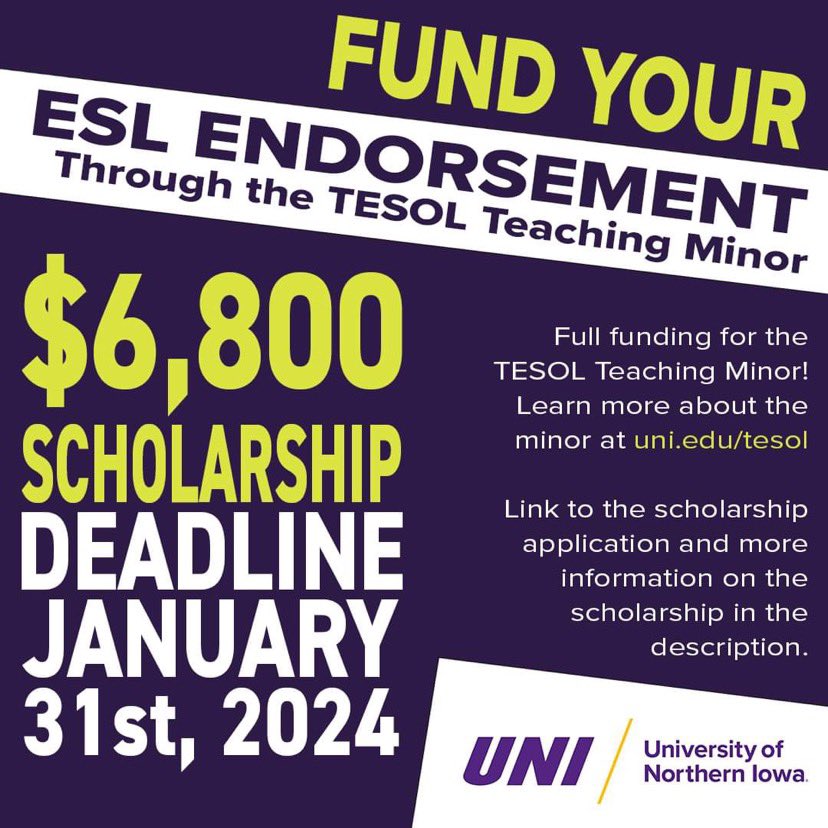 The deadline is quickly approaching (in 6 days!) Follow the link to learn more and apply for this scholarship! forms.gle/3ziG7dZxQLdLX8…