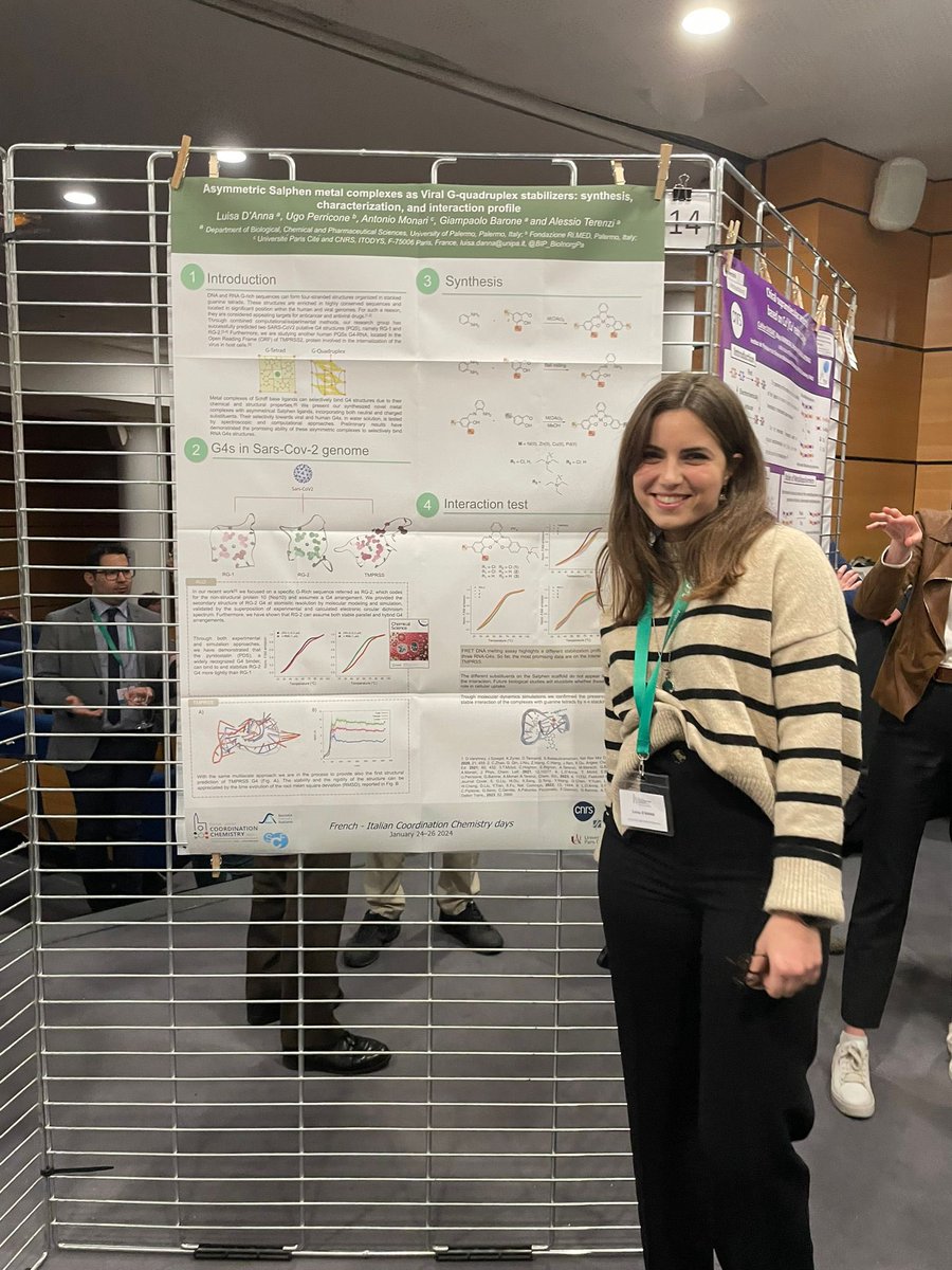 Alessio Terenzi (@al3xi0terenzi) on Twitter photo <a href="/LauraMarretta98/">Laura Marretta</a> and <a href="/LuisaDAnna797/">Luisa D'Anna</a> presenting their science at #jcc2024 and making us super proud!!! 🍷☀️ #FrenchitalianCoordinationChemistryDays <a href="/BIP_BioInorgPa/">Bioinorganic Unipa</a> <a href="/unipa_it/">UniPa</a> <a href="/LauraMarretta98/">Laura Marretta</a> and <a href="/LuisaDAnna797/">Luisa D'Anna</a> presenting their science at #jcc2024 and making us super proud!!! 🍷☀️ #FrenchitalianCoordinationChemistryDays <a href="/BIP_BioInorgPa/">Bioinorganic Unipa</a> <a href="/unipa_it/">UniPa</a>
