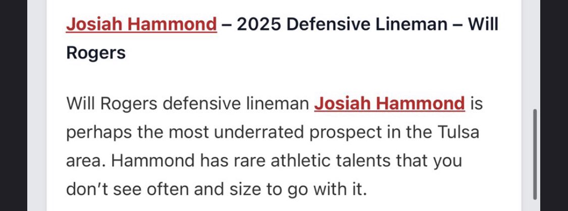 Josiah “Cheese” Hammond (@cheesehammond11) on Twitter photo Thank you <a href="/PrepRedzoneOK/">Prep Redzone Oklahoma</a> and <a href="/PRZMichaelK/">Michael Knight</a> for the write up im excited about camp szn coming up and gaining more knowledge and exposure!! <a href="/Bdrumm_Rivals/">Brandon Drumm</a> <a href="/CKennedy247/">Collin Kennedy</a> <a href="/UANextFootball/">All-America Game</a> <a href="/On3sports/">On3</a> <a href="/Rivals/">Rivals</a> Thank you <a href="/PrepRedzoneOK/">Prep Redzone Oklahoma</a> and <a href="/PRZMichaelK/">Michael Knight</a> for the write up im excited about camp szn coming up and gaining more knowledge and exposure!! <a href="/Bdrumm_Rivals/">Brandon Drumm</a> <a href="/CKennedy247/">Collin Kennedy</a> <a href="/UANextFootball/">All-America Game</a> <a href="/On3sports/">On3</a> <a href="/Rivals/">Rivals</a>
