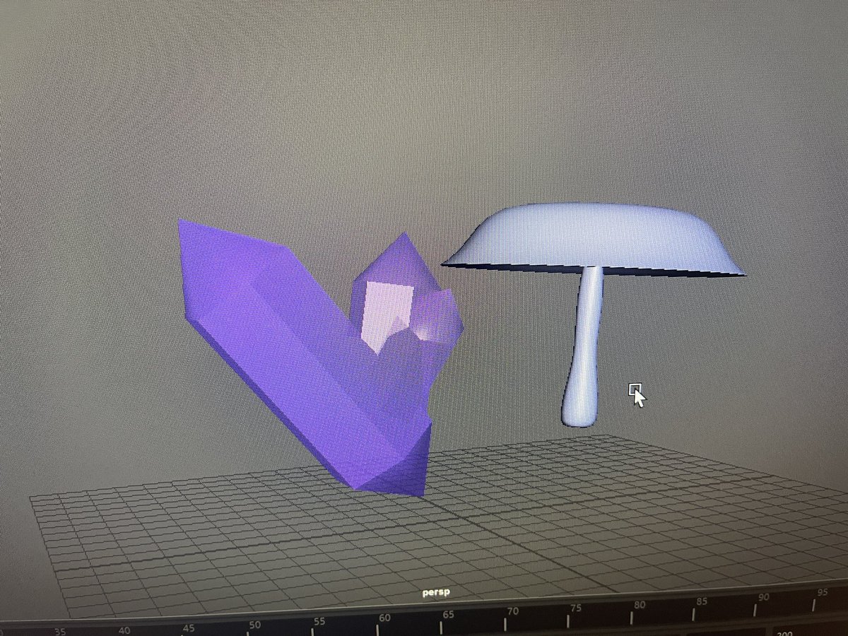 _EmpressCortana's tweet image. NURBS are the bane of my existence at the moment, but look at my shroom and crystal.

#3DArt #AutodeskMaya