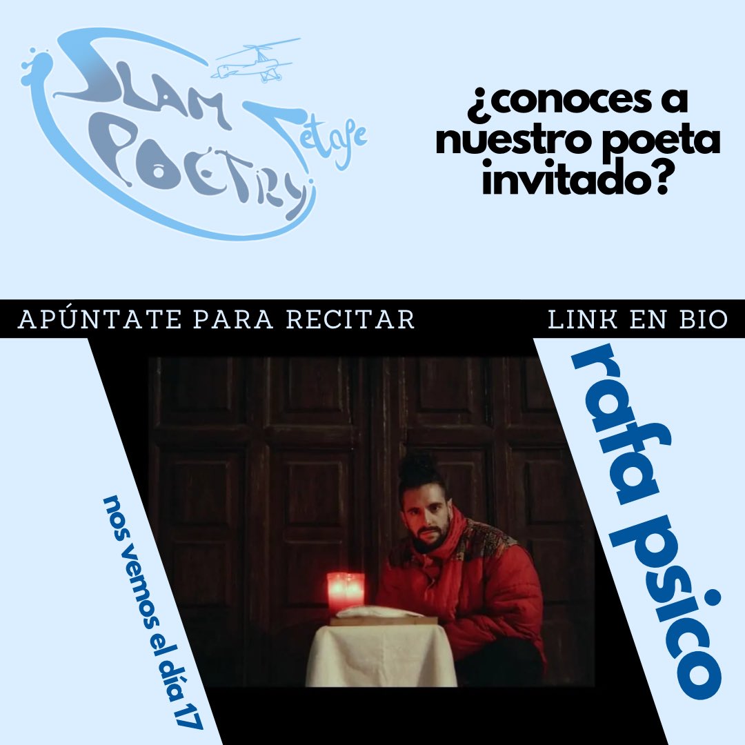 💣BOOOM!
El sábado 17 de febrero tendremos al gran Rafa Psico en nuestro Slam de Getafe

Estáis ready??
1, 2, 3… SLAAAAAAM!🎙