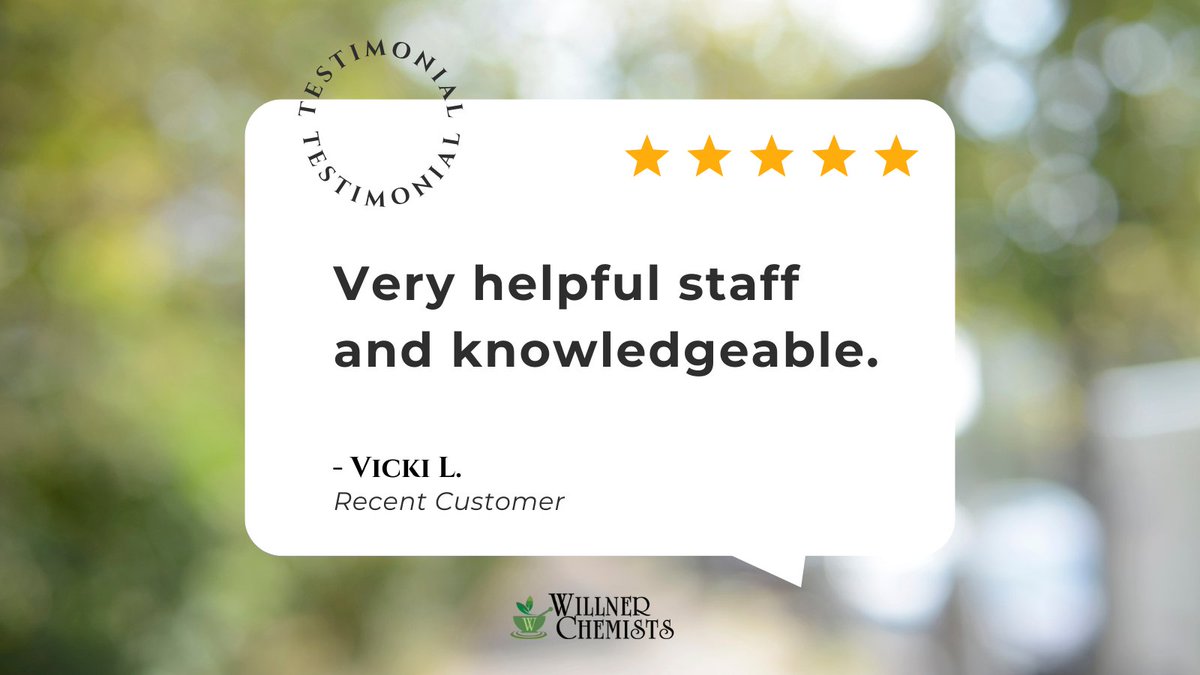 ⭐⭐⭐⭐⭐
Thank you, Vicki!

bit.ly/46pw4nb  

#WillnerChemists #HealthDestination #QualityProducts #WellnessJourney