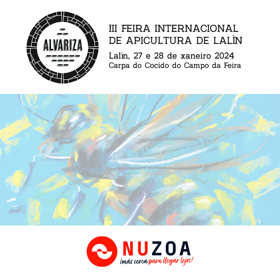 📆 Los días 2̲7̲ ̲y̲ ̲2̲8̲ ̲d̲e̲ ̲e̲n̲e̲r̲o̲ se celebrará la 𝐈𝐈𝐈 𝐅𝐞𝐢𝐫𝐚 𝐈𝐧𝐭𝐞𝐫𝐧𝐚𝐜𝐢𝐨𝐧𝐚𝐥 𝐝𝐞 𝐀𝐩𝐢𝐜𝐮𝐥𝐭𝐮𝐫𝐚 𝐀𝐥𝐯𝐚𝐫𝐢𝐳𝐚 🐝, 𝐞𝐧 𝐋𝐚𝐥𝐢́𝐧 (Pontevedra). 
¡Os esperamos en el stand de <a href="/Nuzoa_/">Nuzoa</a>!

#SomosNuzoa #Apicultura #Alvariza #Lalin #Feira