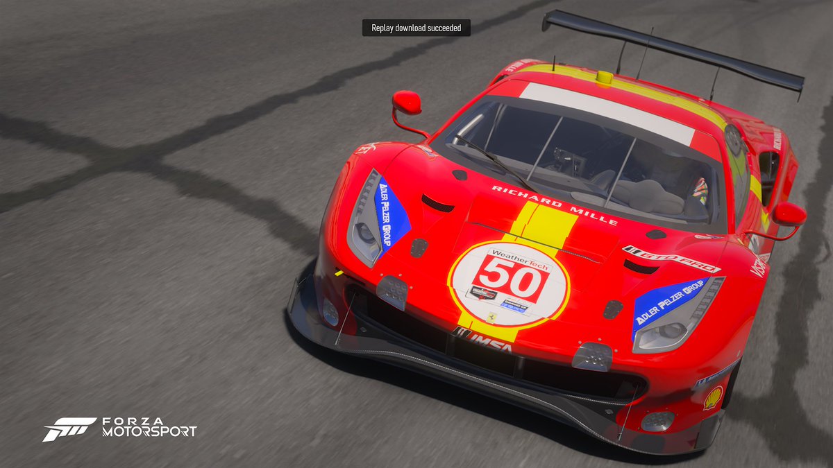 Fireprofcargo7's tweet photo. Ferrari 499P #50 livery made on the 488 GTE
@ForzaMotorsport 
@Xbox 
@FerrariRaces 

#ForzaMotorsport #FMShare #Xbox #Ferrari #VirtualPhotography #XboxSeriesX https://t.co/jTWkgd35hb