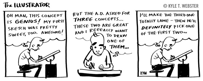 kyletwebster's tweet image. A little comic I drew back in 2008. I know illustrators out there will understand.