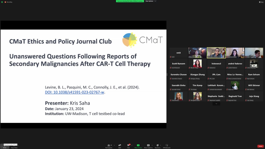 Thoroughly enjoyed the thought-provoking discussion during our #Ethics and #Policy Journal club as a part of @CMaT_ERC  #Engineering #Workforce #Development Wildcard Wednesday meeting led by @sahakris. Thanks @BLLPHD for sharing your expert input. @NSF