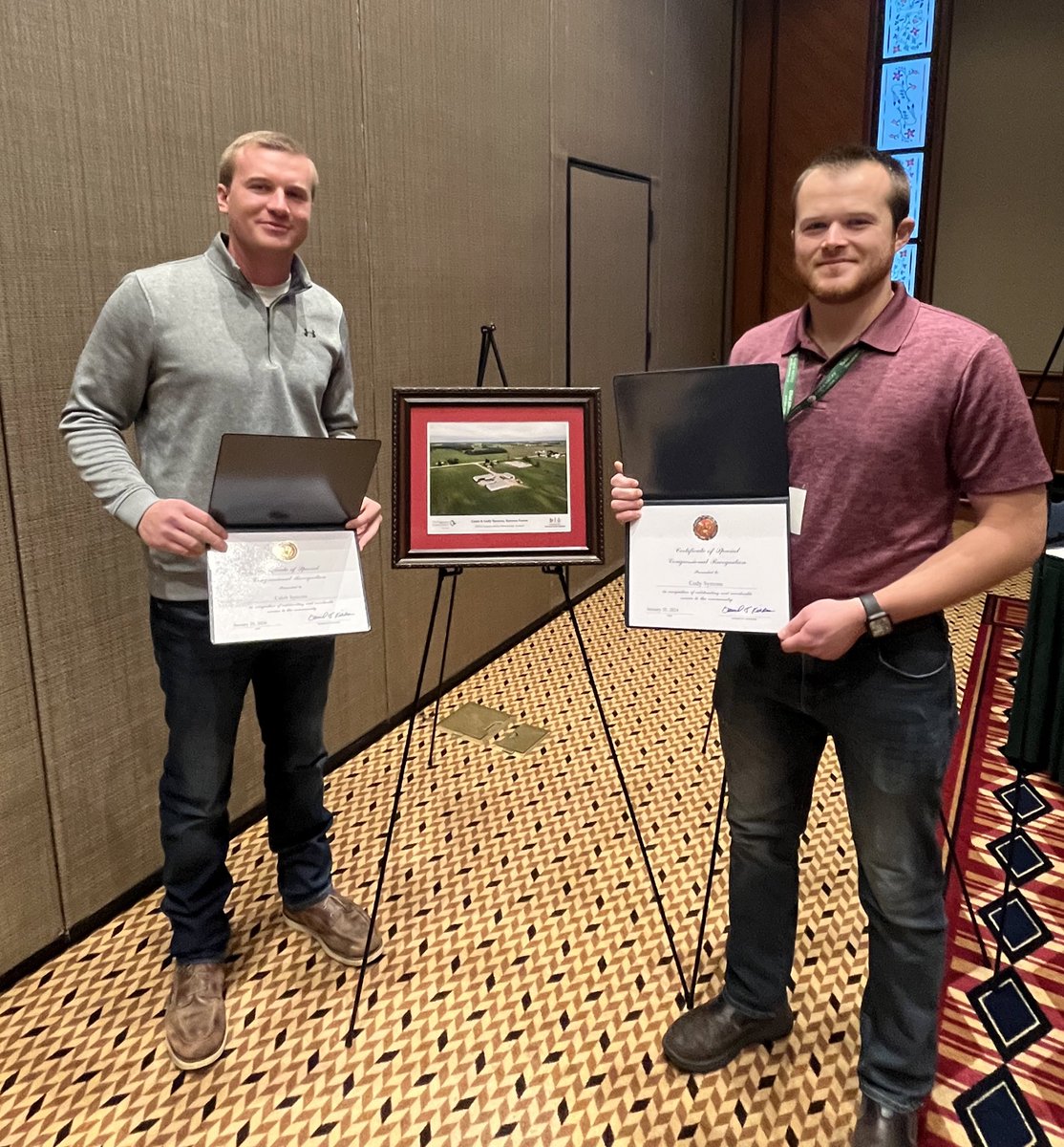 Congratulations to <a href="/LGSeeds/">LG Seeds</a> dealer Caleb Symons on winning the <a href="/nature_org/">The Nature Conservancy</a> “Conservation Newcomer” award along with his brother Cody. True stewards of the land and soil health heroes, well deserved!