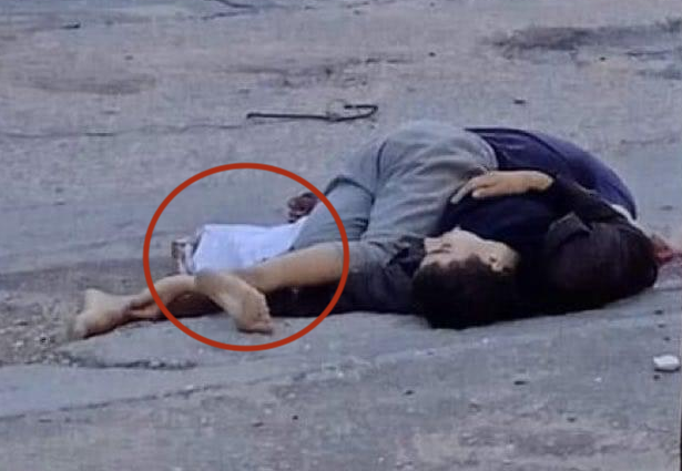 🚨Israel executed a 13-year-old child, Nahed Barbakh, in Khan Younis when he went outside with a WHITE FLAG to check the road to evacuate his family.

His brother Ramiz (20) rushed to rescue him &amp; was promptly executed.

They were murdered next to their white flags!